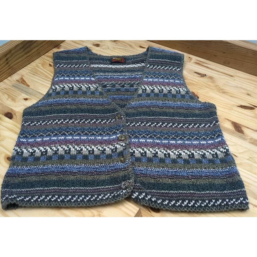 VTG Alps Sweater Vest XL Eclectic Grandpa Granny Retro Academia Fair Isle Nordic
